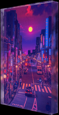 Tokyo Twilight Plexi Glass Desk Art