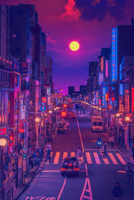 Tokyo Twilight Plexi Glass Wall Art