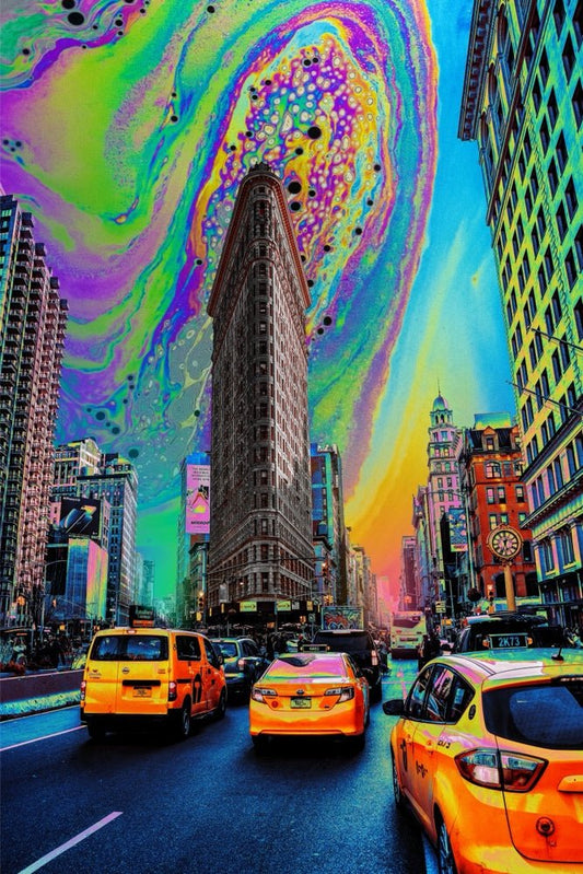 Trippy City Plexi Glass Wall Art - Geoglyser - V1Tech