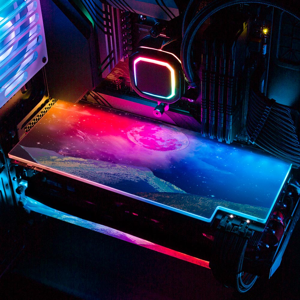 Universo Psicod‚àö¬©lico RGB GPU Backplate - Cajuca Art - V1Tech