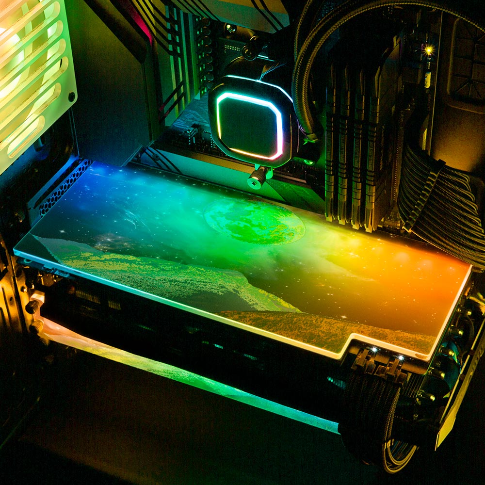 Universo Psicod‚àö¬©lico RGB GPU Backplate - Cajuca Art - V1Tech