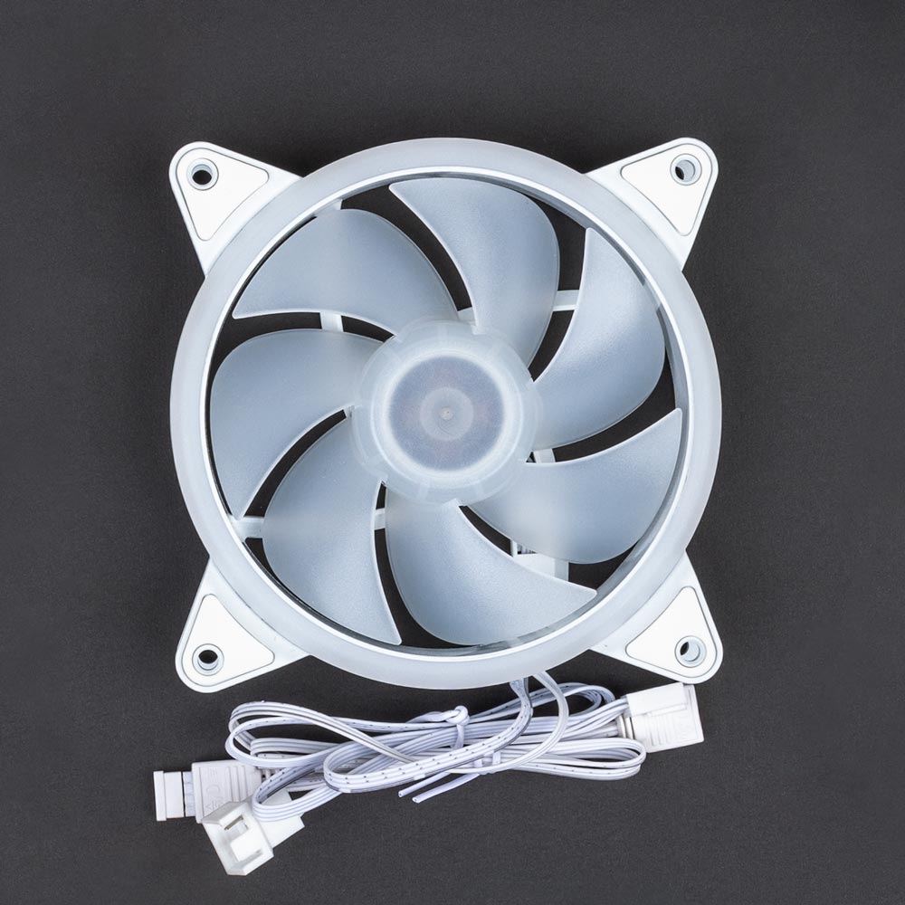 V1 Tech Addressable RGB Fan 120mm 1800RPM PWM - White - V1Tech