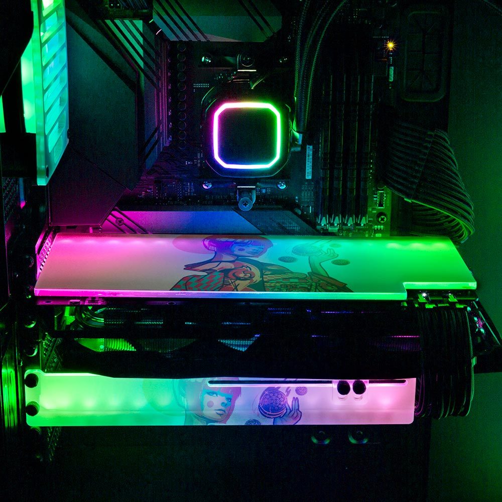 V2 Cookie Geisha RGB GPU Support Bracket - HeyMoonly - V1Tech