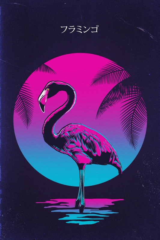 V2 Flamingo in Retro Plexi Glass Wall Art - Ddjvigo - V1Tech