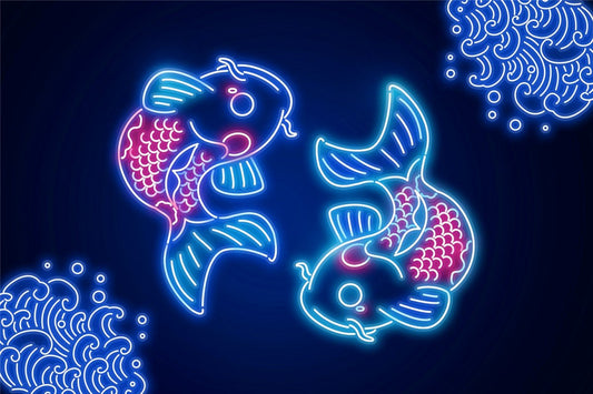 V2 Neon Carpe Koi Plexi Glass Wall Art - Donnie Art - V1Tech