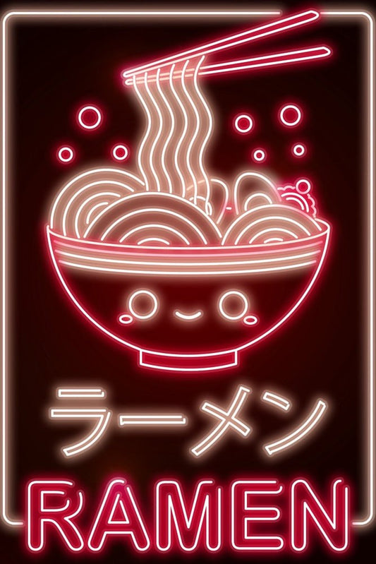 V2 Red Neon Ramen Plexi Glass Wall Art - Donnie Art - V1Tech