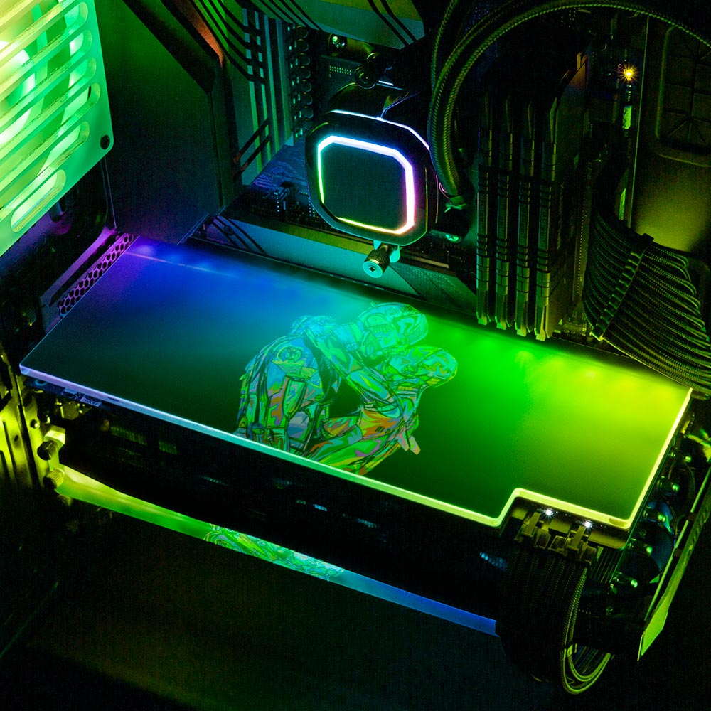 Valentines Robots RGB GPU Backplate - Technodrome1 - V1Tech