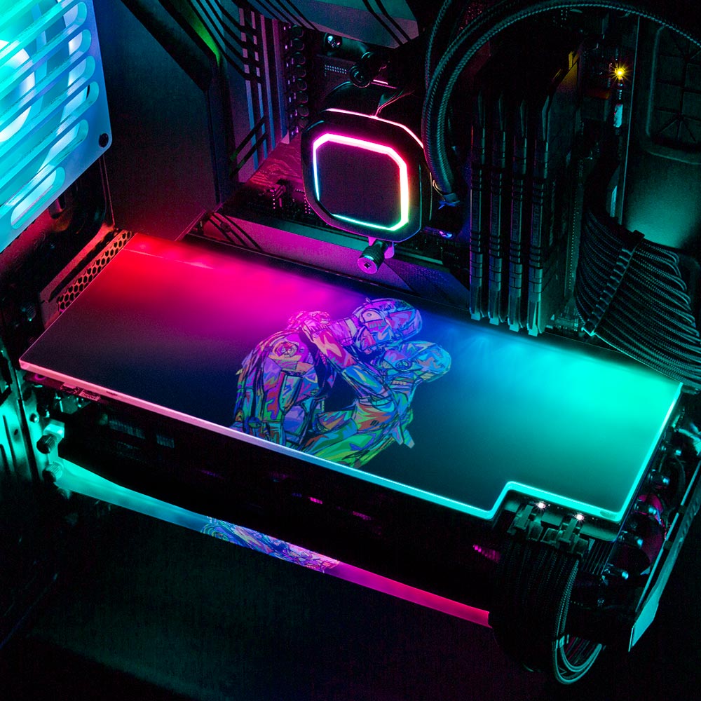 Valentines Robots RGB GPU Backplate - Technodrome1 - V1Tech