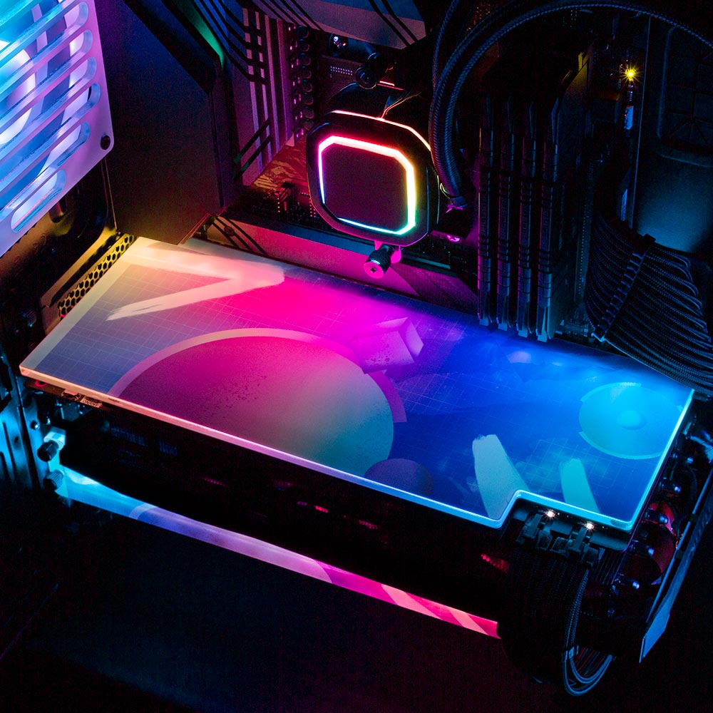 Vaporswavey RGB GPU Backplate - Devil May Create - V1Tech