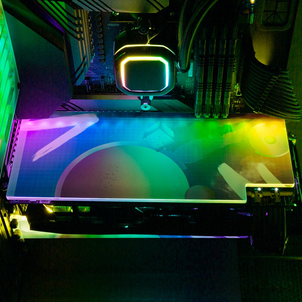 Vaporswavey RGB GPU Backplate - Devil May Create - V1Tech