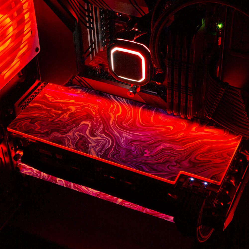 Vaporwave Fluid RGB GPU Backplate - Geoglyser - V1Tech