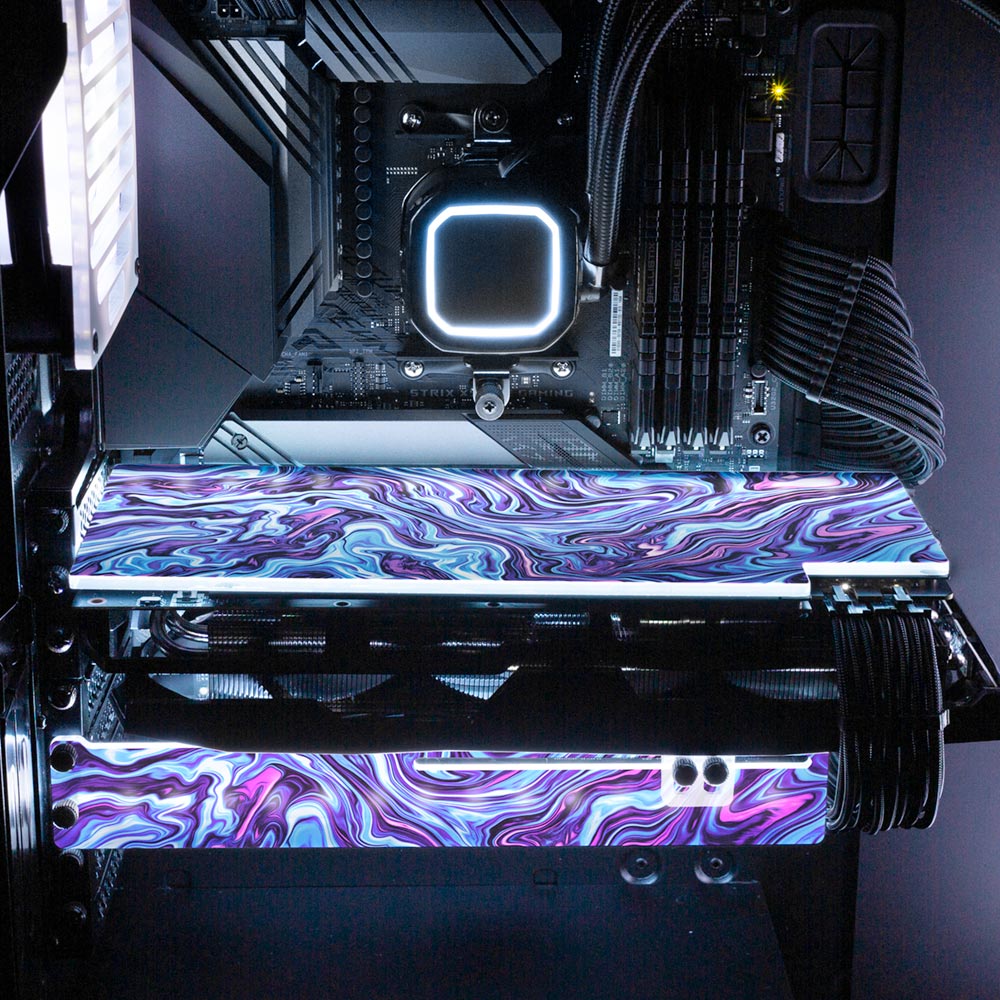 Vaporwave Fluid RGB GPU Backplate - Geoglyser - V1Tech