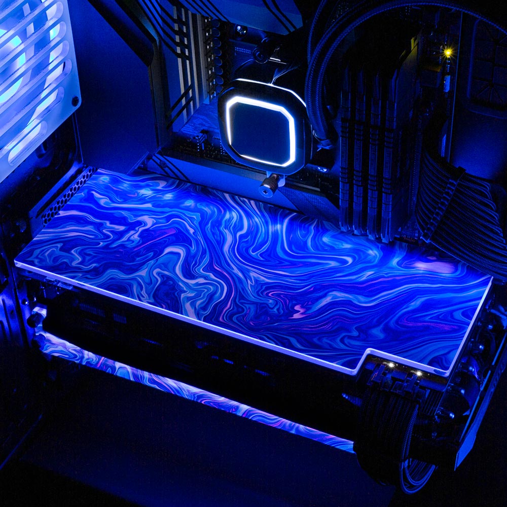 Vaporwave Fluid RGB GPU Backplate - Geoglyser - V1Tech