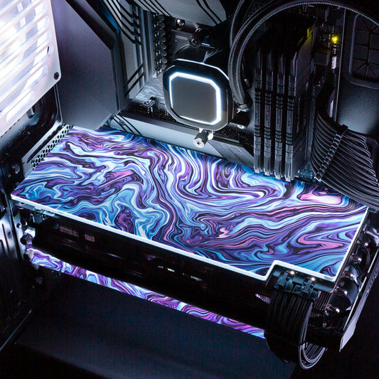 Vaporwave Fluid RGB GPU Backplate - Geoglyser - V1Tech