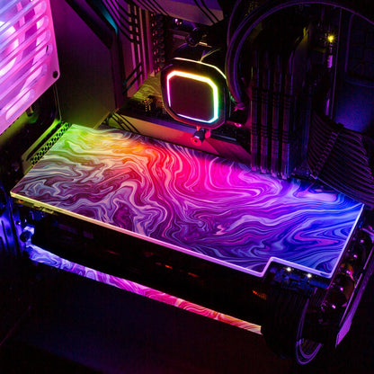 Vaporwave Fluid RGB GPU Backplate - Geoglyser - V1Tech