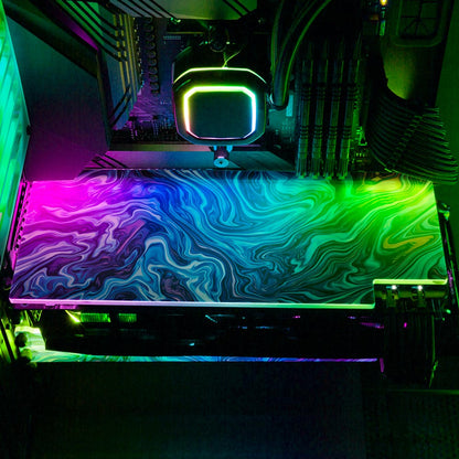 Vaporwave Fluid RGB GPU Backplate - Geoglyser - V1Tech