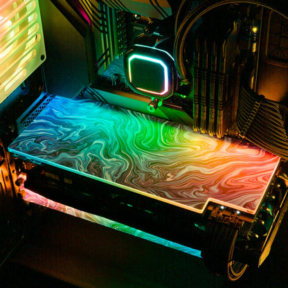 Vaporwave Fluid RGB GPU Backplate - Geoglyser - V1Tech