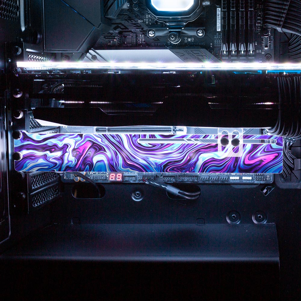 Vaporwave Fluid RGB GPU Support Bracket - Geoglyser - V1Tech