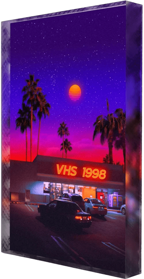 VHS 1998 Plexi Glass Desk Art - Yagedan - V1Tech