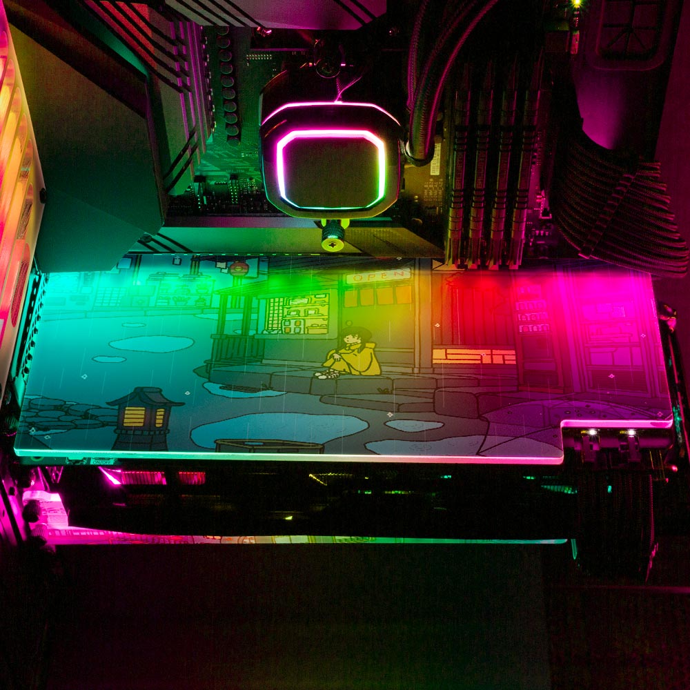 Waiting in the Rain RGB GPU Backplate - Seerlight - V1Tech