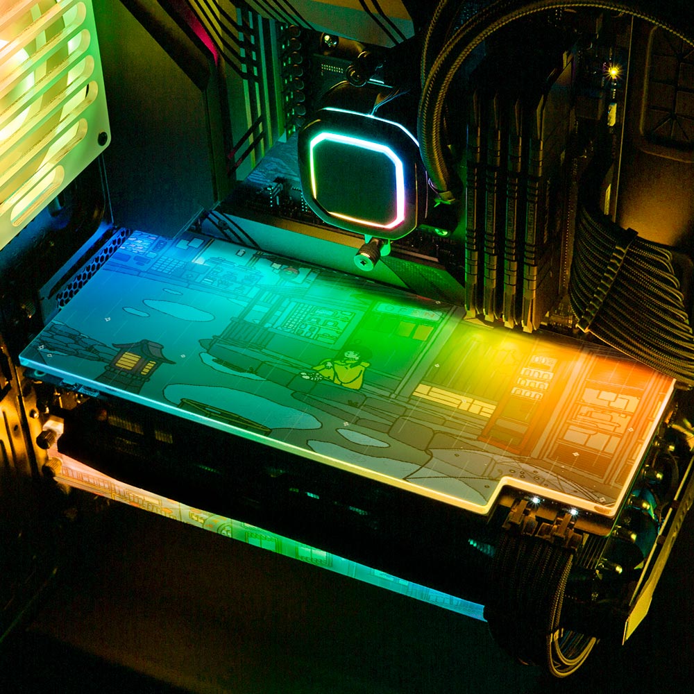 Waiting in the Rain RGB GPU Backplate - Seerlight - V1Tech