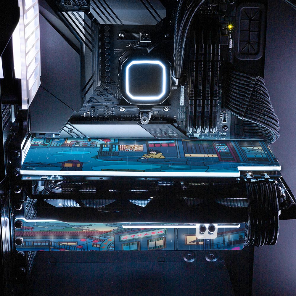 Waiting in the Rain RGB GPU Backplate - Seerlight - V1Tech