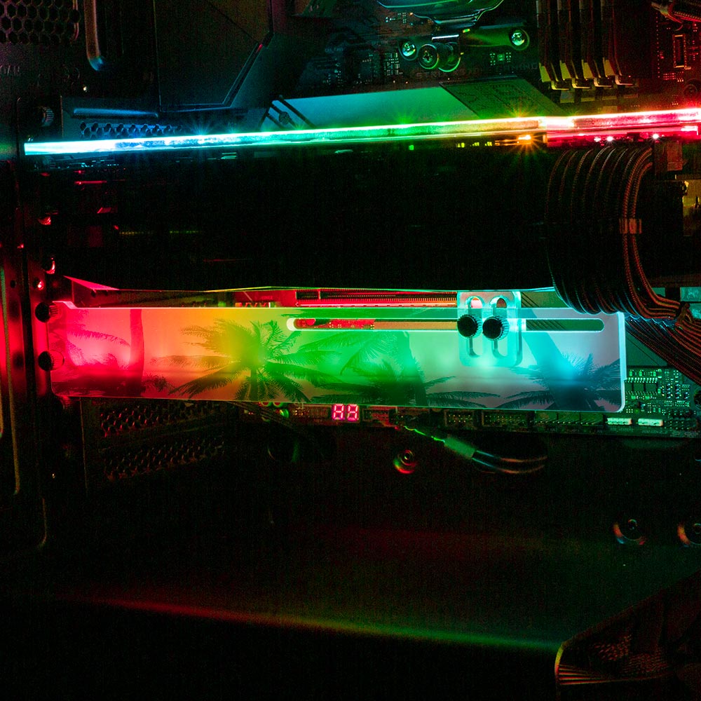 Warm Feelings RGB GPU Support Bracket - Cajuca Art - V1Tech