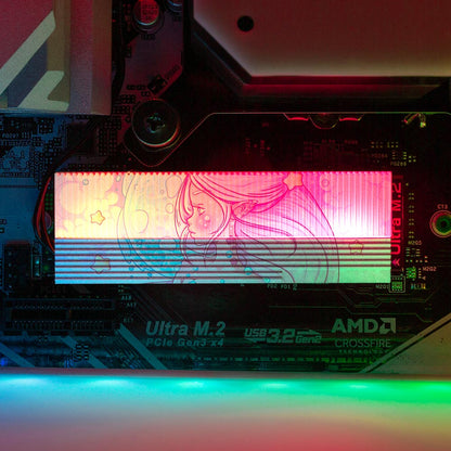 Water's Bond M.2 Heatsink Cover with ARGB Lighting - Piumeli - V1Tech