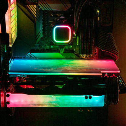 White Light RGB GPU Support Bracket - Itwasleo - V1Tech