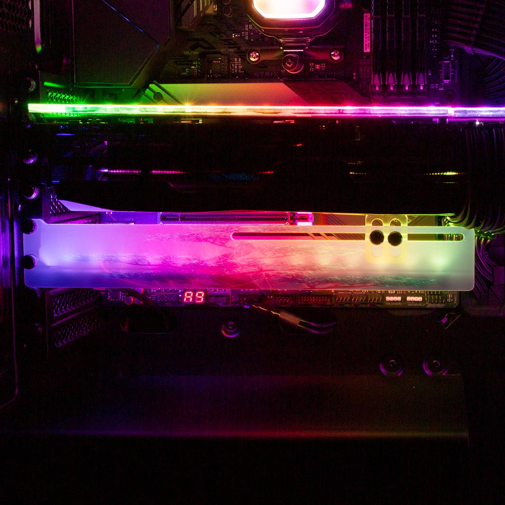 White Light RGB GPU Support Bracket - Itwasleo - V1Tech