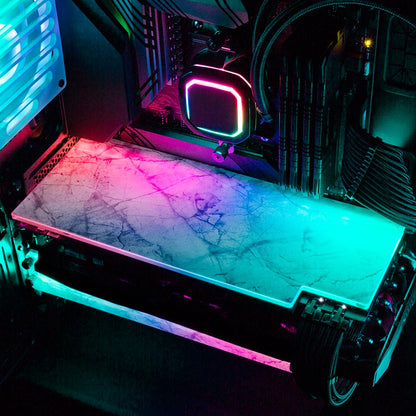 White Marble RGB GPU Backplate - V1Tech