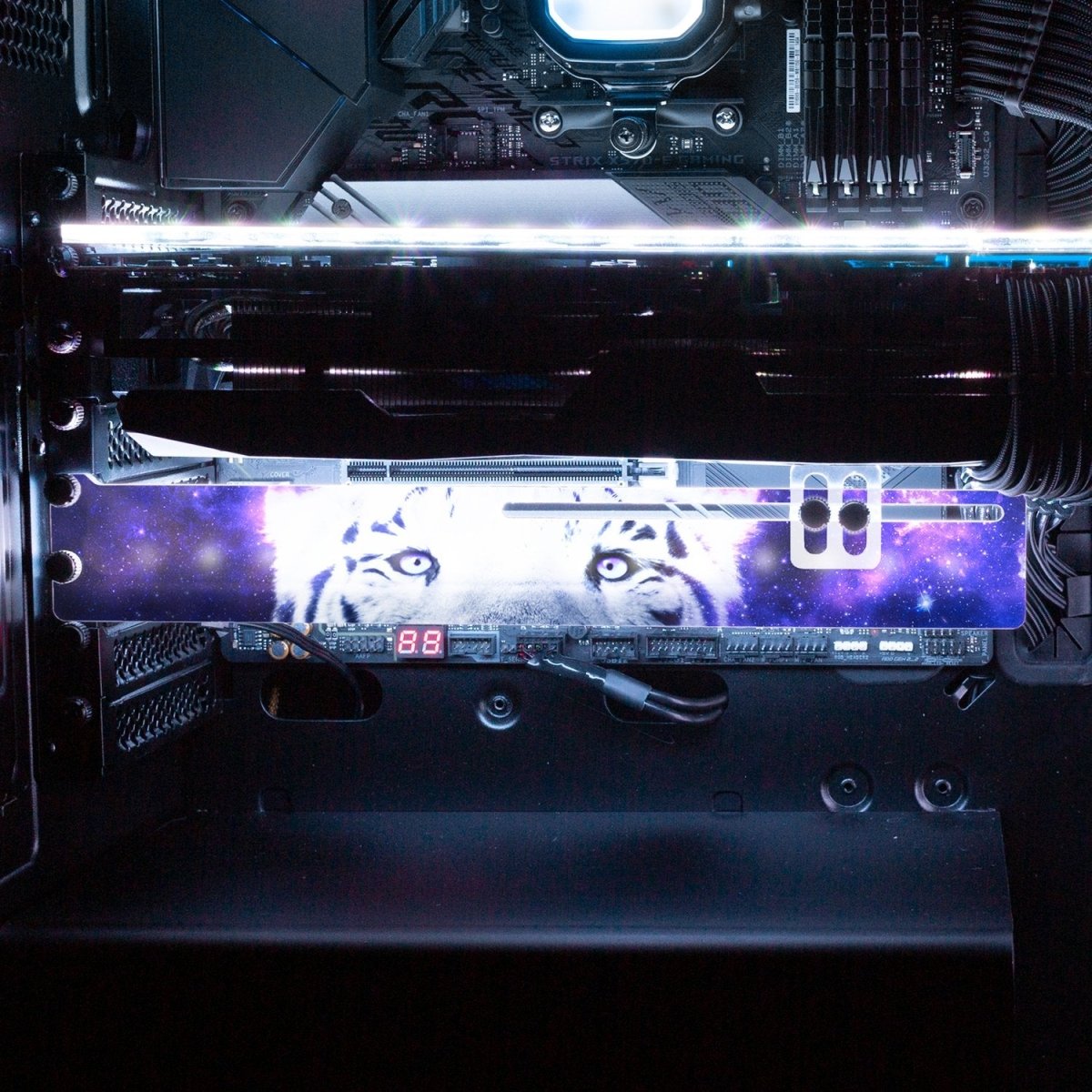 White Tiger Nebula RGB GPU Support Bracket - Nogar007 - V1Tech