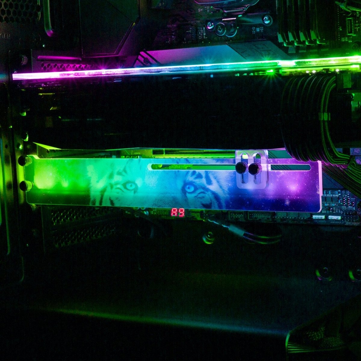 White Tiger Nebula RGB GPU Support Bracket - Nogar007 - V1Tech