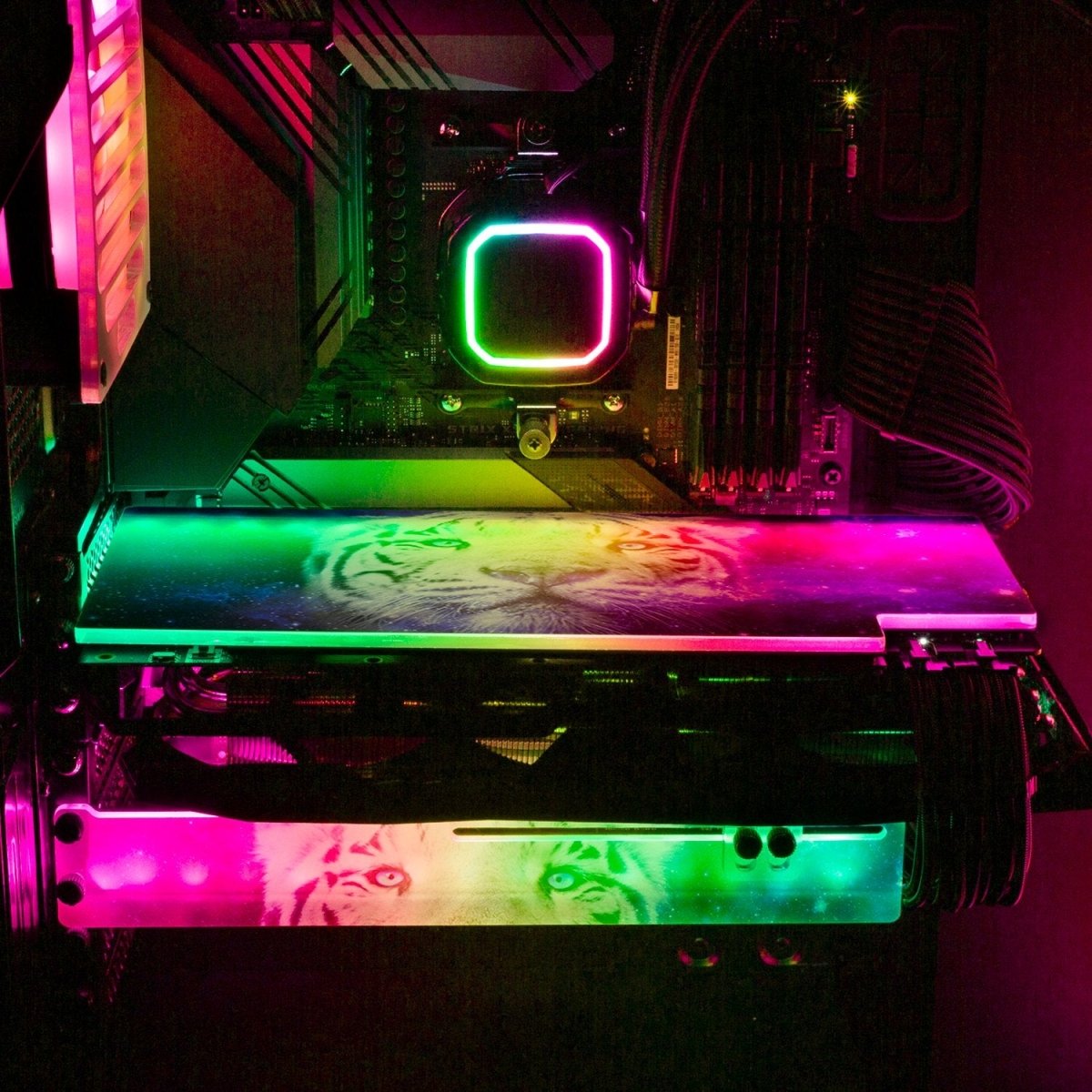 White Tiger Nebula RGB GPU Support Bracket - Nogar007 - V1Tech