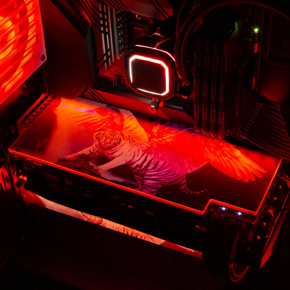 Winged Tiger Waterfall RGB GPU Backplate - Nogar007 - V1Tech