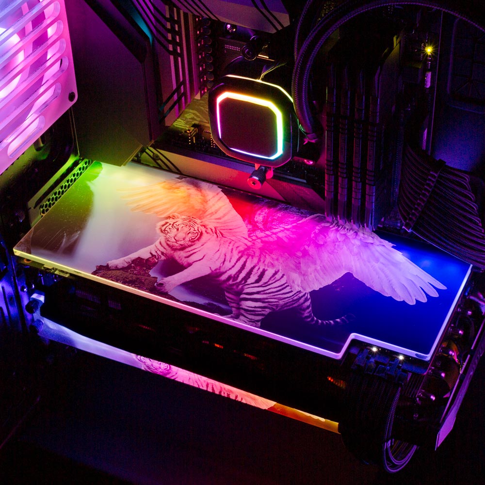 Winged Tiger Waterfall RGB GPU Backplate - Nogar007 - V1Tech