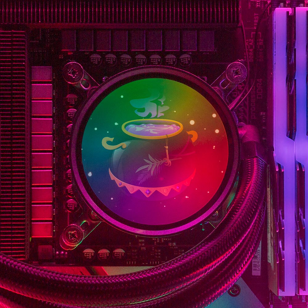 Witch's Cauldron AIO Cover for DeepCool Castle 240EX 280EX 360EX Addressable RGB - V1Tech