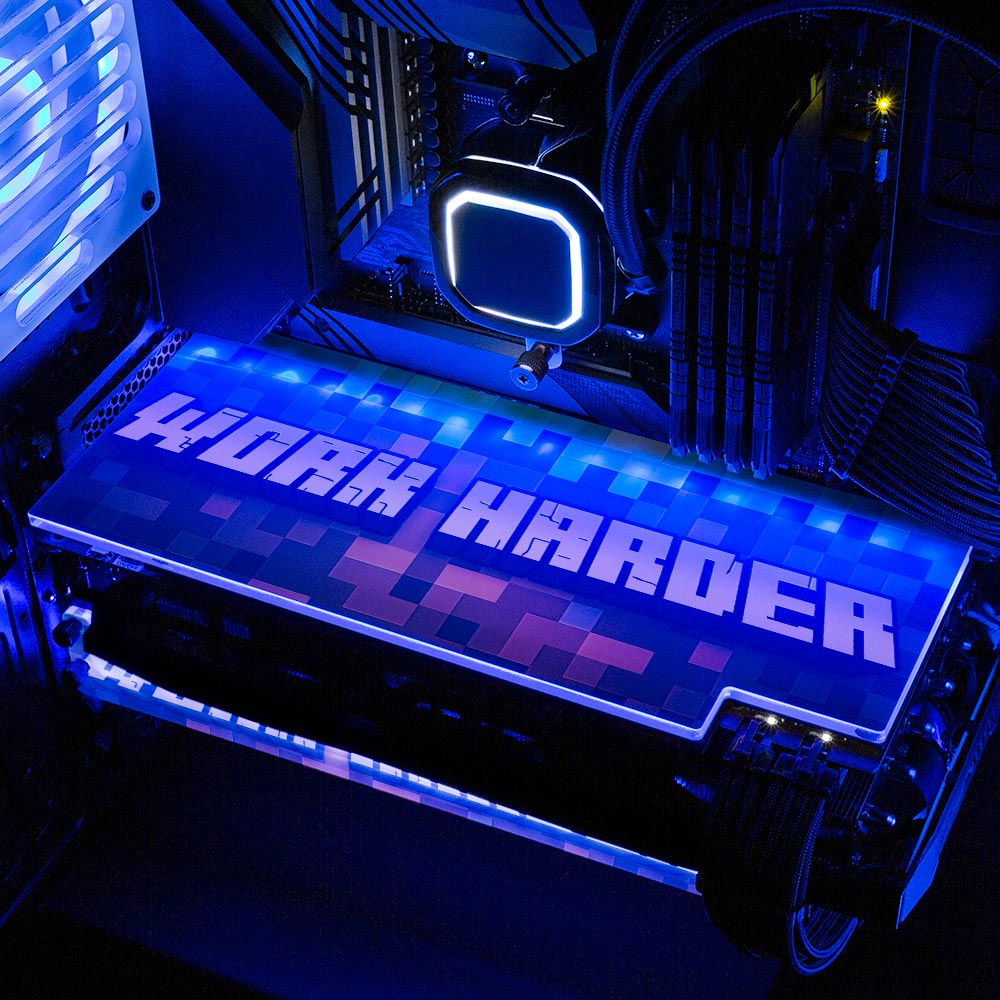 Work Harder RGB GPU Backplate - Devil May Create - V1Tech