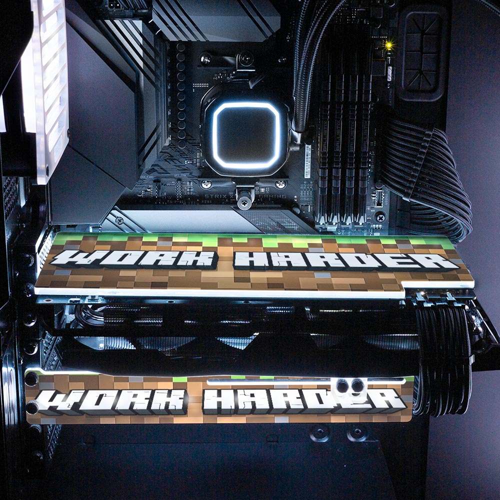 Work Harder RGB GPU Backplate - Devil May Create - V1Tech