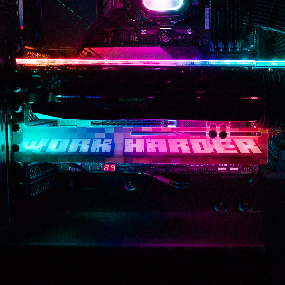 Work Harder RGB GPU Support Bracket - Devil May Create - V1Tech