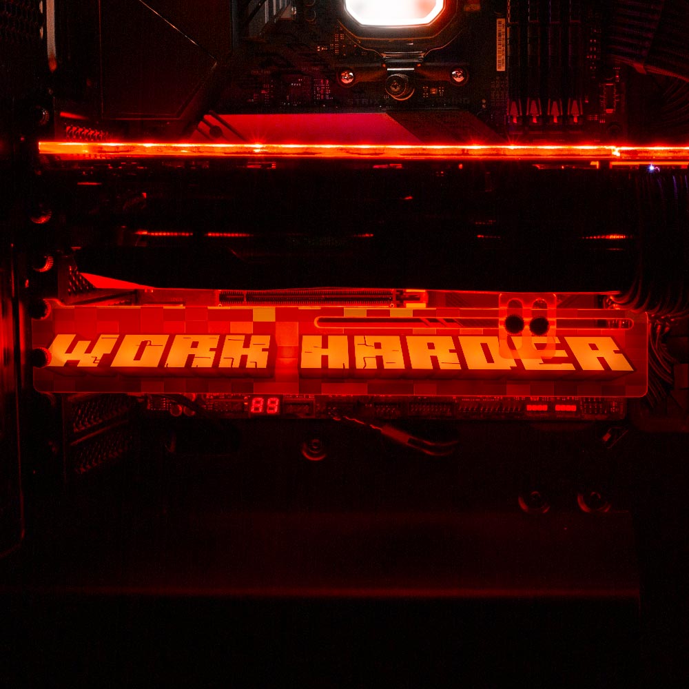 Work Harder RGB GPU Support Bracket - Devil May Create - V1Tech