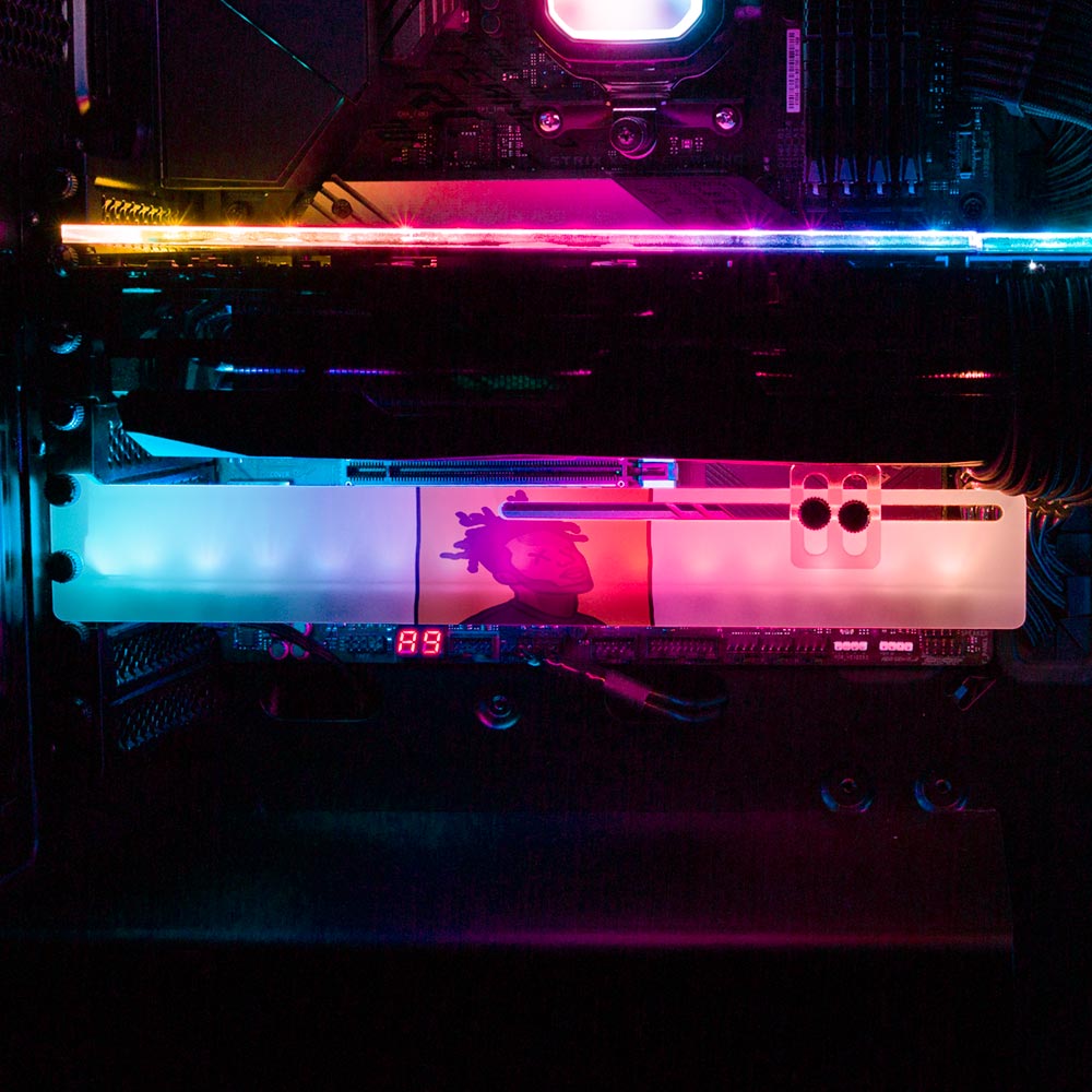 Yellow RGB GPU Support Bracket - Utopia Graphix - V1Tech