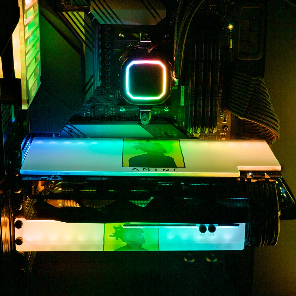 Yellow RGB GPU Support Bracket - Utopia Graphix - V1Tech